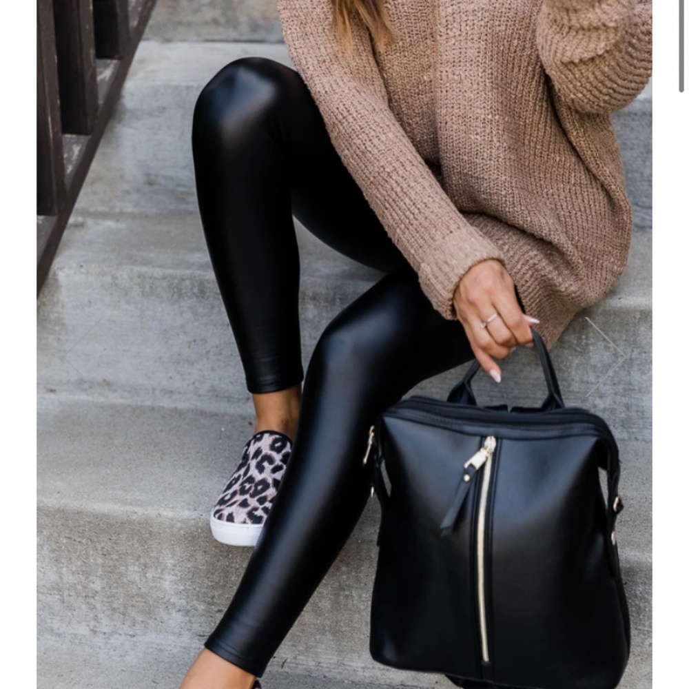 Faux leather pants
